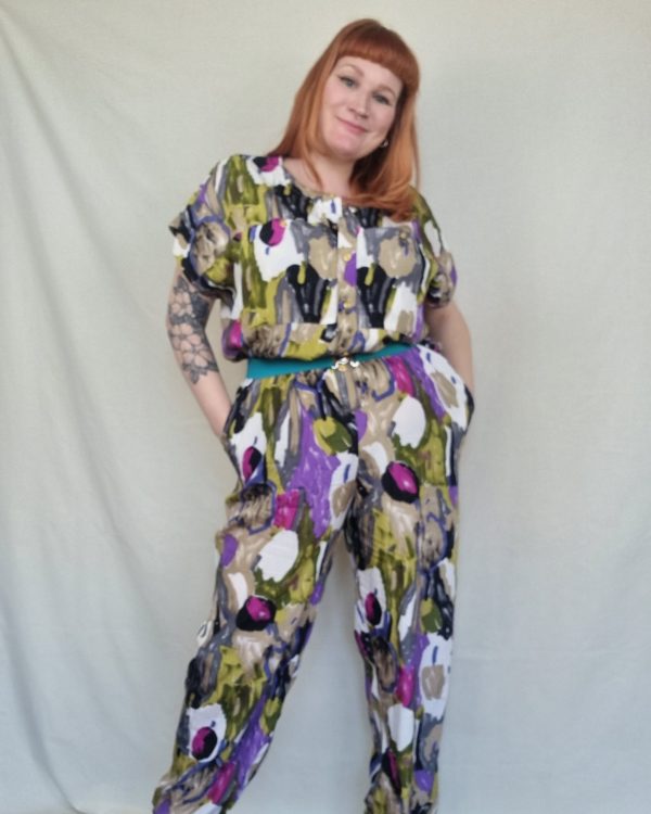 Tall Patterned Button Front Jumpsuit UK 20-24 2