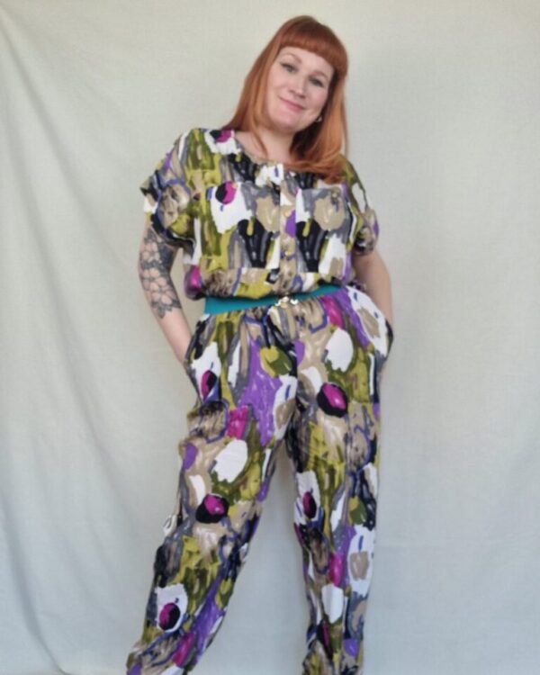 Tall Patterned Button Front Jumpsuit UK 20-24 - Image 2