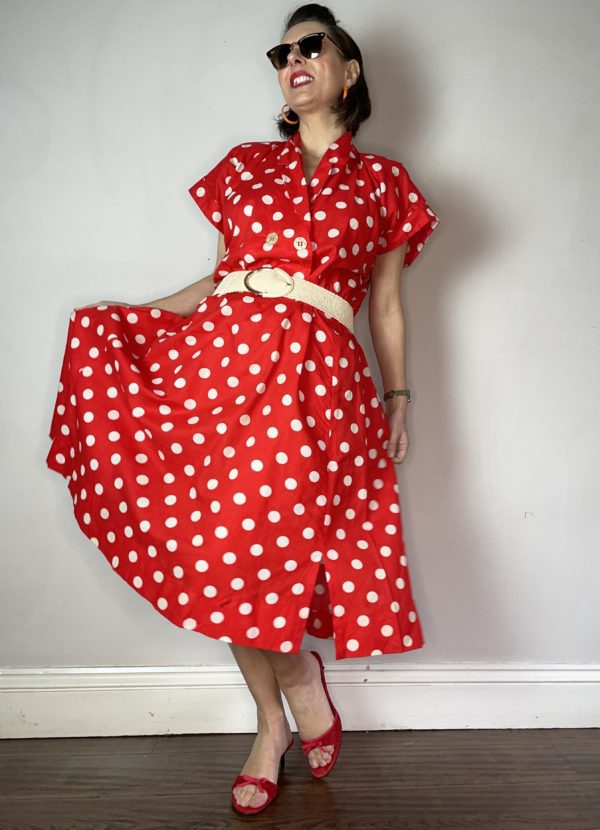 Red Polka Dot Summer Dress UK 18-22 1