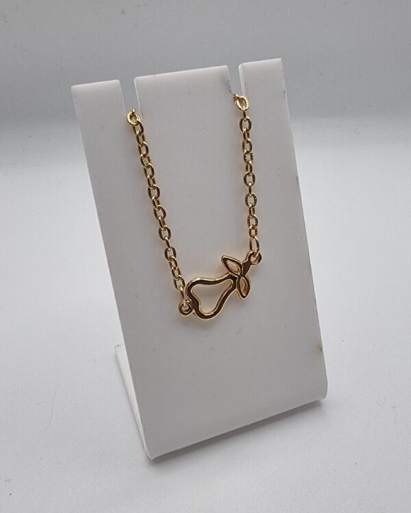 Vintage gold pear choker necklace - Image 2