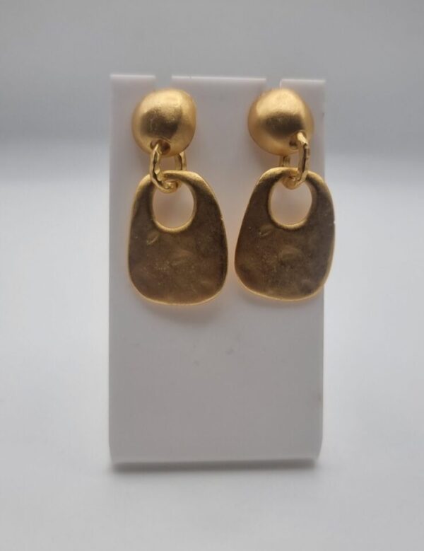 Vintage hammered gold earrings - Image 3