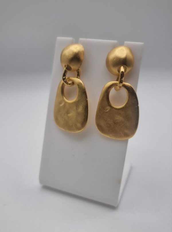 Vintage hammered gold earrings - Image 4