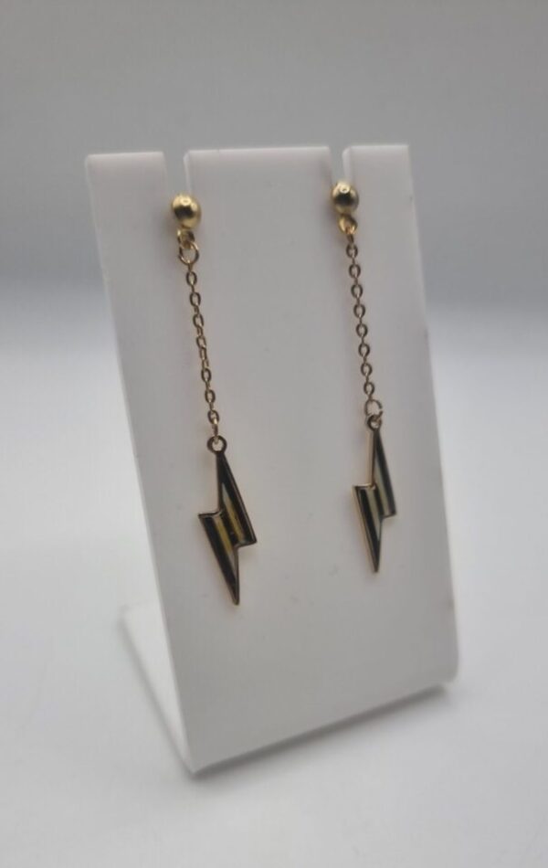 Vintage striped lightning chain earrings - Image 3