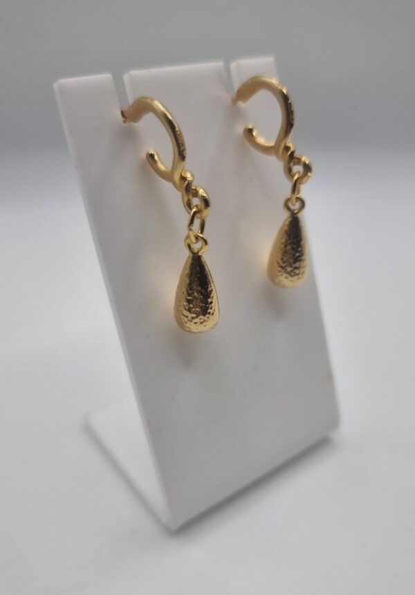 Vintage teardrop hoop earrings - Image 2