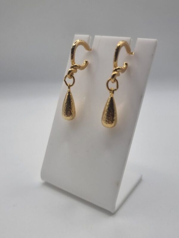 Vintage teardrop hoop earrings - Image 4