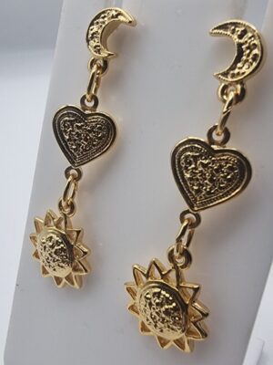 Vintage celestial drop earrings