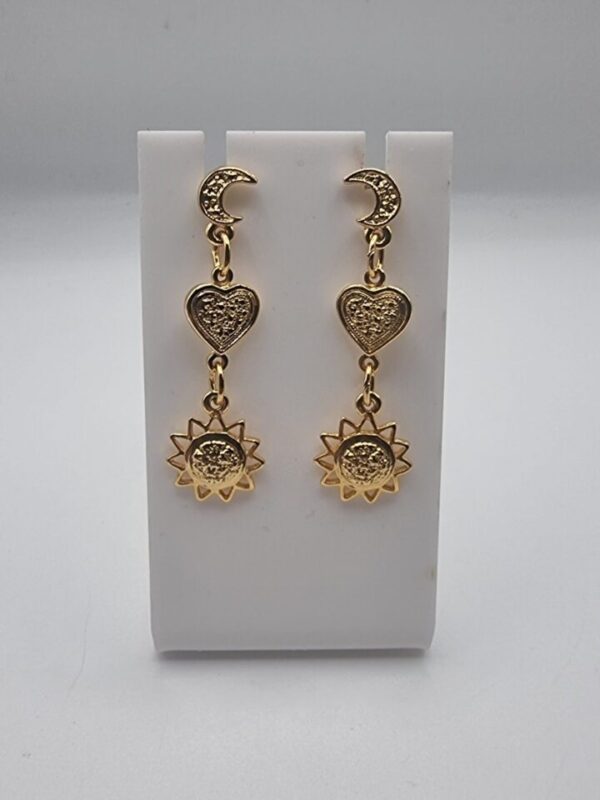 Vintage celestial drop earrings - Image 2