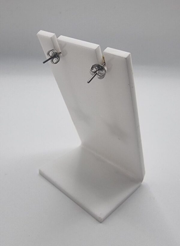 Vintage striped triangle chain earrings - Image 2