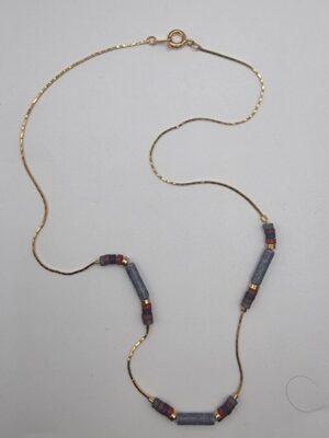 Vintage gold beaded choker necklace
