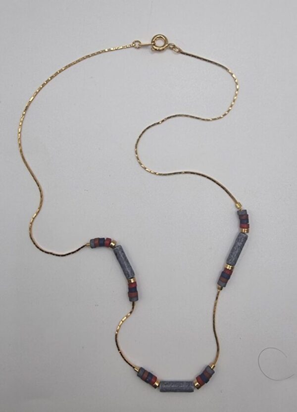 Vintage gold beaded choker necklace