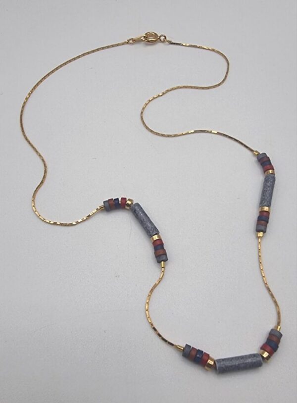 Vintage gold beaded choker necklace - Image 4