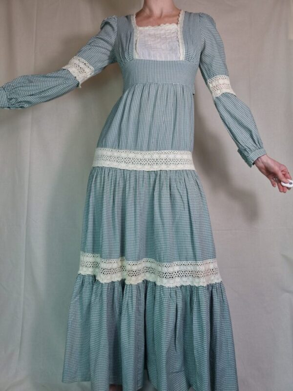 1970s Gunne Sax gingham prairie dress UK 10
