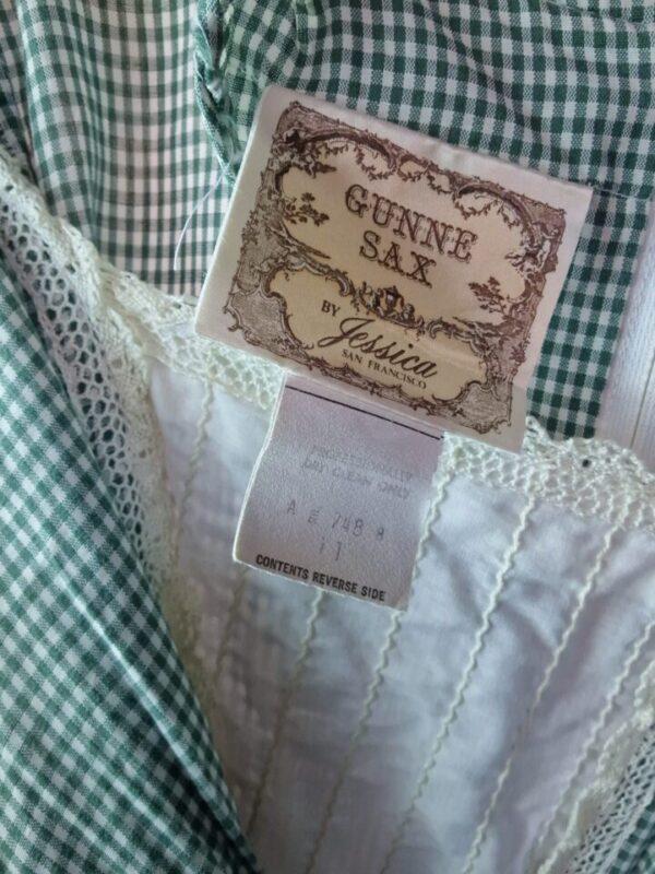 1970s Gunne Sax gingham prairie dress UK 10 - Image 5