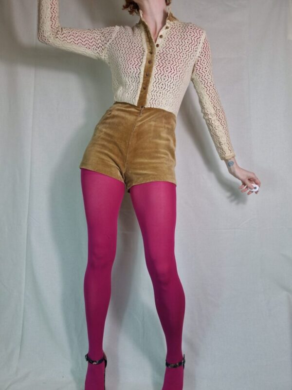 1960s Hitch Hiker USA 'Go Go' velvet playsuit UK 8-10