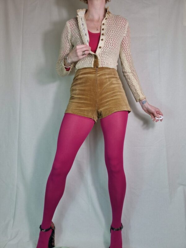 1960s Hitch Hiker USA 'Go Go' velvet playsuit UK 8-10 - Image 4