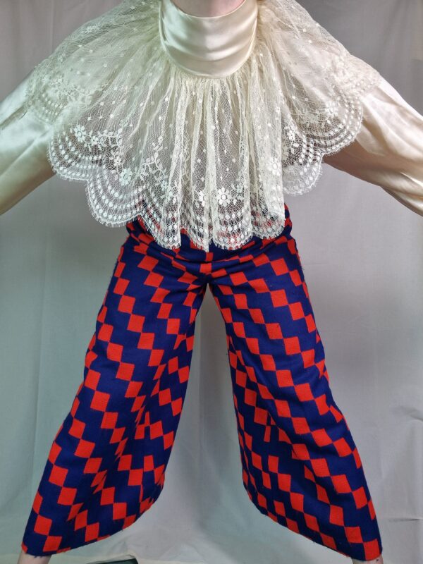 1980s Checkerboard wide leg palazzo trousers UK8-10 3