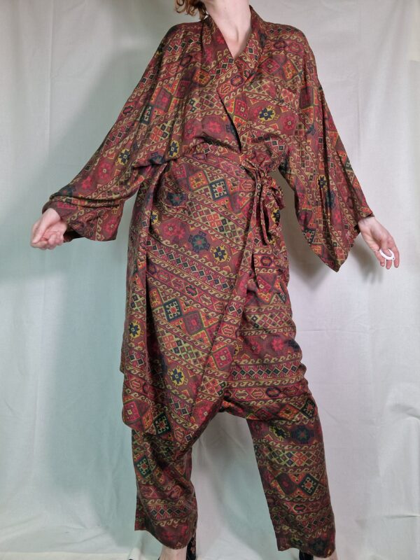 Paisley Silk Dressing Gown UK 10-16 3