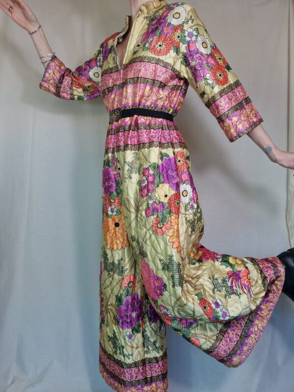 1970s Quilted wide leg jumpsuit UK 12-14 4