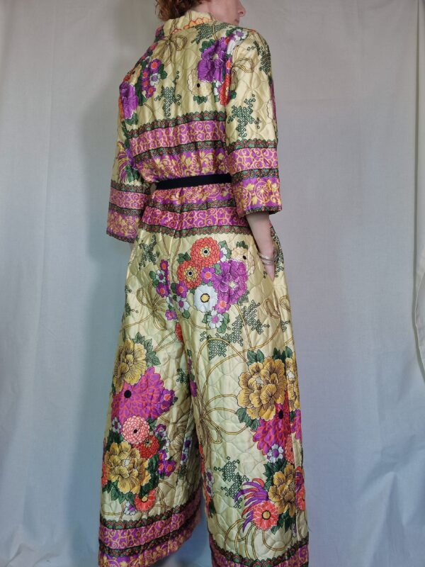 1970s Quilted wide leg jumpsuit UK 12-14 3