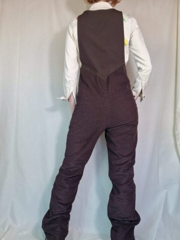 1970s Quilted levis brown cord ski dungarees size 10 - Image 3