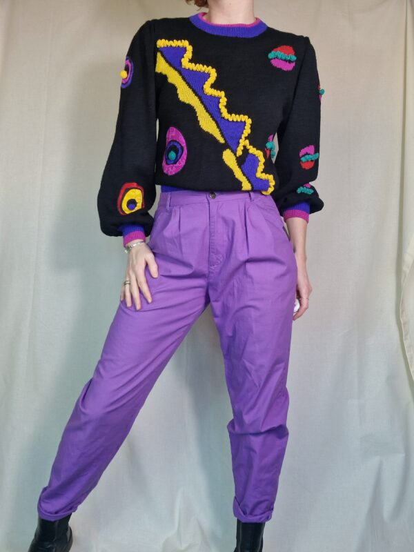 1980s Purple high waisted trousers UK 8-10 3