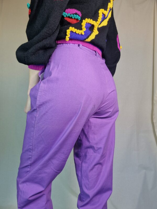 1980s Purple high waisted trousers UK 8-10 4