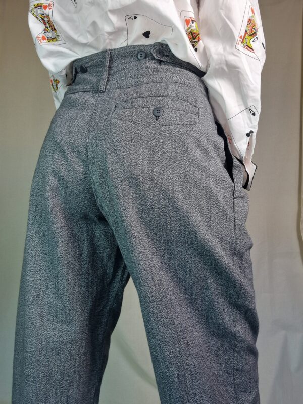 High Waisted Button Front Grey Trousers UK 10-12 4