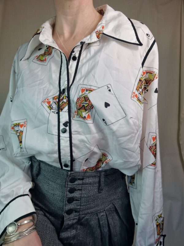 Novelty playing card print shirt UK 16 - Image 3