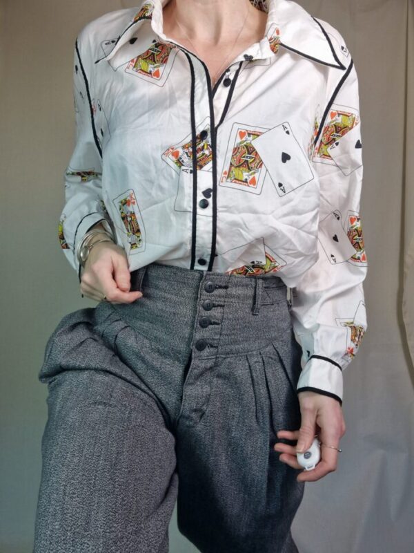 Novelty playing card print shirt UK 16 - Image 2
