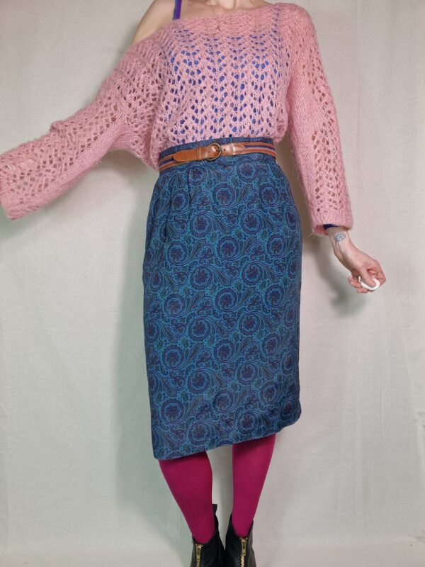 Blue Paisley Midi Skirt Size 10 3