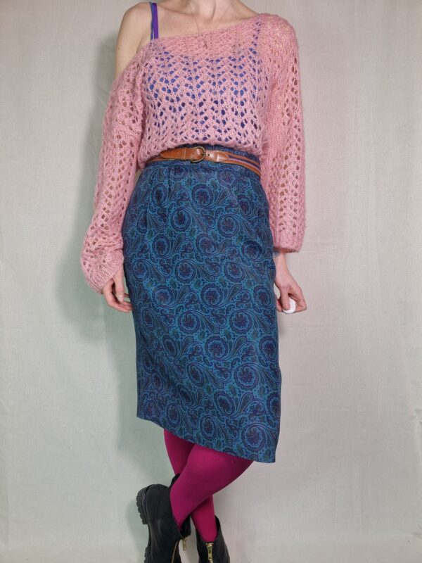 Blue Paisley Midi Skirt Size 10 1
