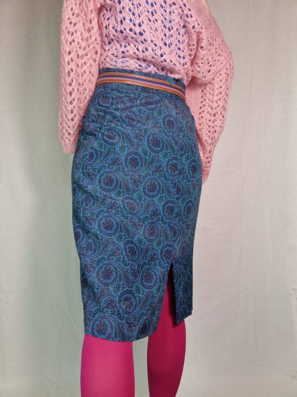 Blue Paisley Midi Skirt Size 10 4