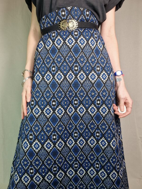 70s Blue Maxi Skirt Size 12-14 4