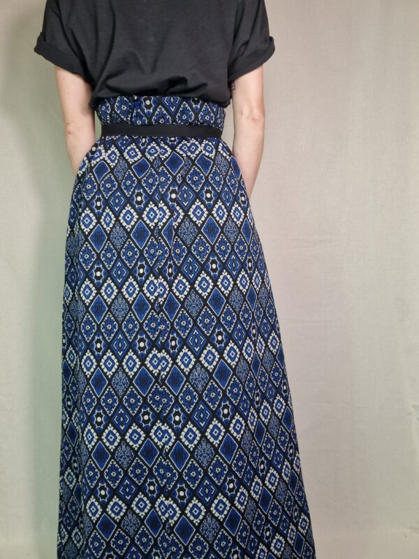 70s Blue Maxi Skirt Size 12-14 3