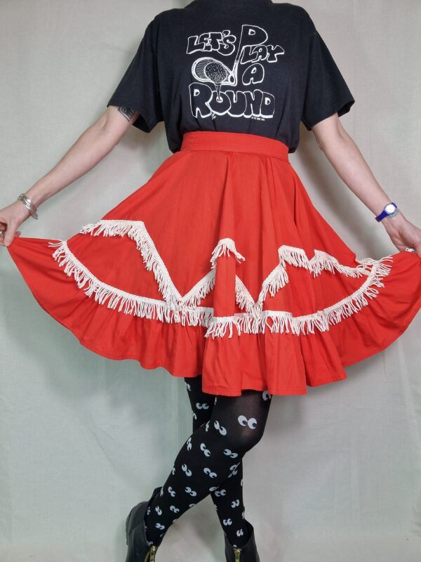 Red Tassel Skirt Size 10 - 12 3