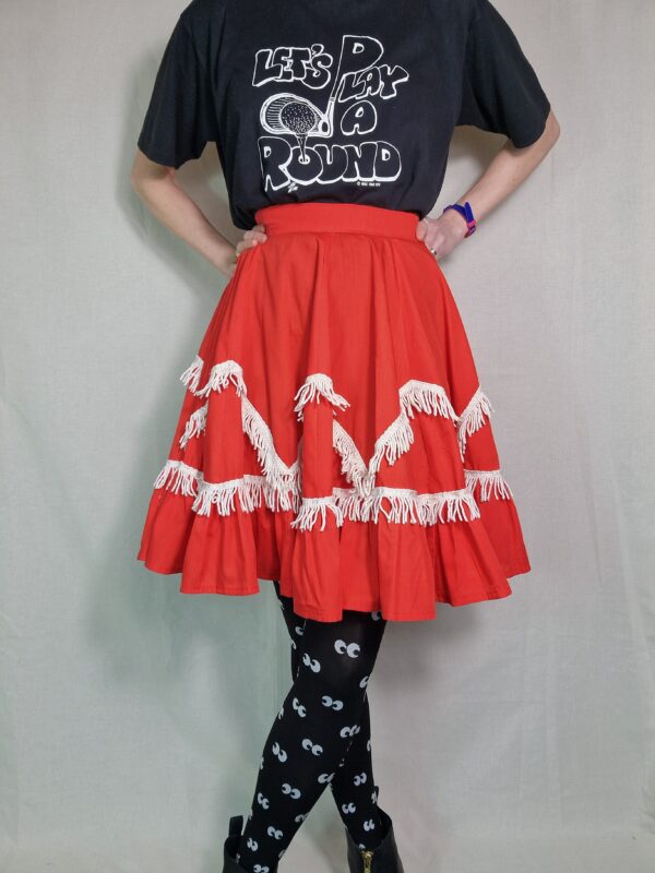Red Tassel Skirt Size 10 - 12 4