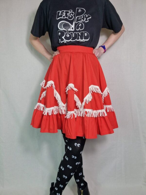 Red Tassel Skirt Size 10 - 12 - Image 4