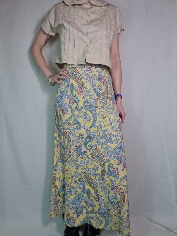 Yellow Paisley Maxi Skirt sSize 10 4