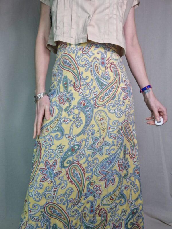 Yellow Paisley Maxi Skirt sSize 10 - Image 2