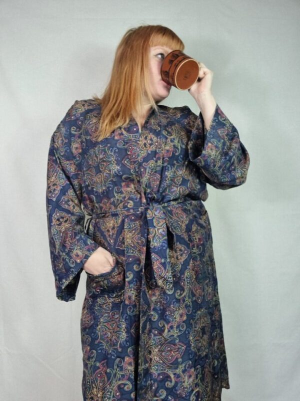 Christian Dior 100% Silk Dressing Gown UK 14-18 - Image 2