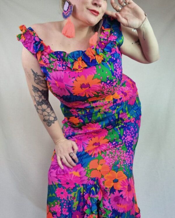 Psychedelic Print Maxi Dress UK 18-20