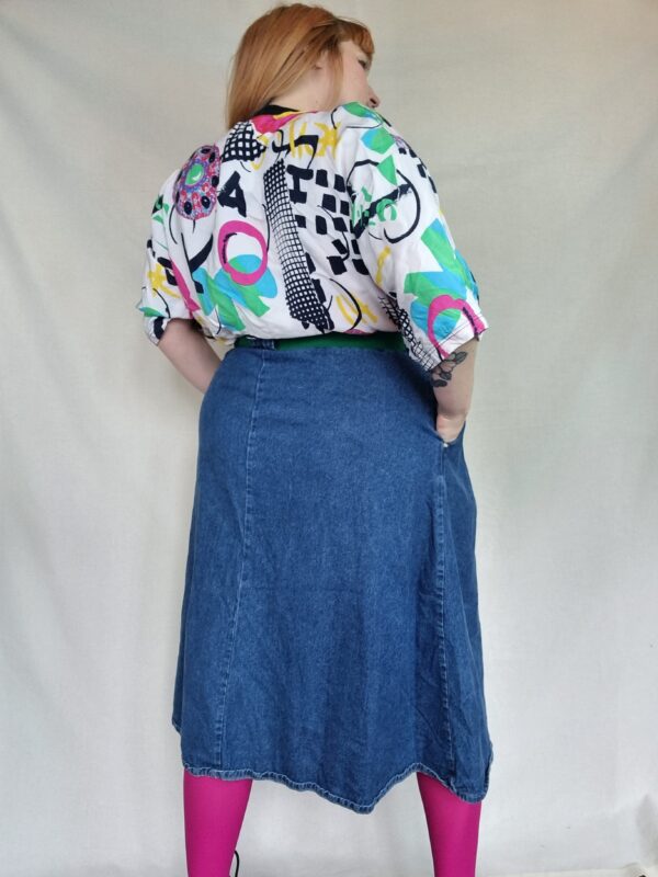 Denim Button Front Skirt UK 16-18 2