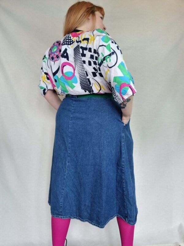 80s Patterned Tee Style Top Uk 16-20 - Image 3