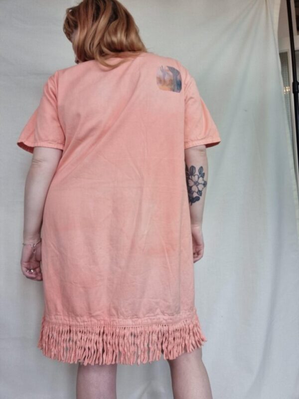 Tasselled Coral Western Print Dress UK 16-20 - Image 5