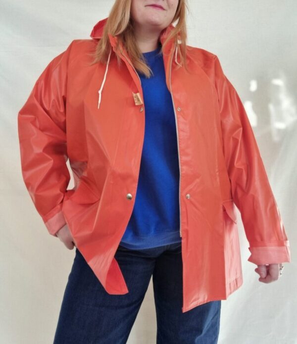 Classic Red Hooded Raincoat XL