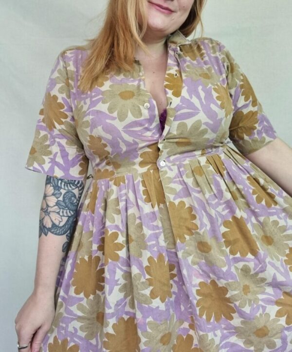 Floral Smock Style Shirt Dress  Uk 16 - Image 3