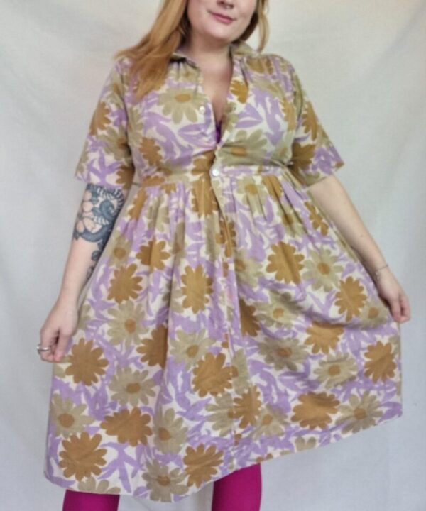 Floral Smock Style Shirt Dress  Uk 16 - Image 5
